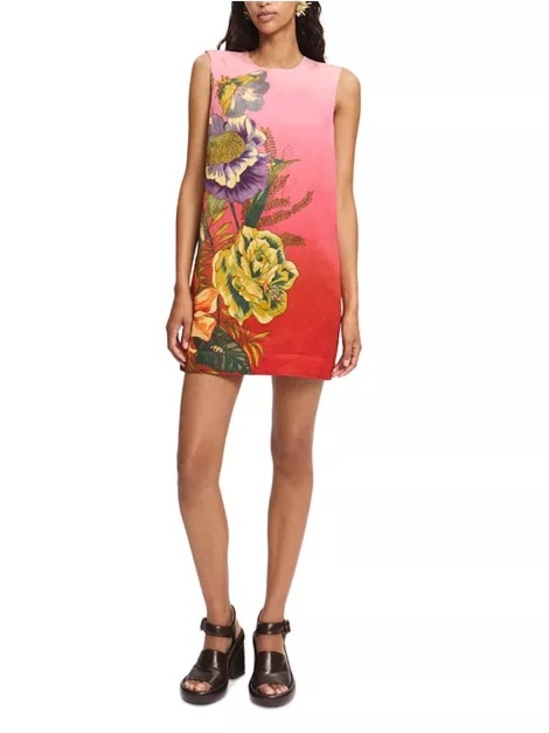 Alemais Dresses & Skirts - Alémais Inez shift dress pink and red ombre background with a floral print SZ 4